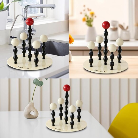 Mug Holder 4 Hooks Decorative Coffee Mug Racks for Counter Non-Slip Cup Drying R - Picture 7 of 7